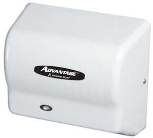 American Dryer AD90-M Advantage Hand or Hair Dryer, 100-240 Universal Voltage, Fixed Nozzle, Steel W