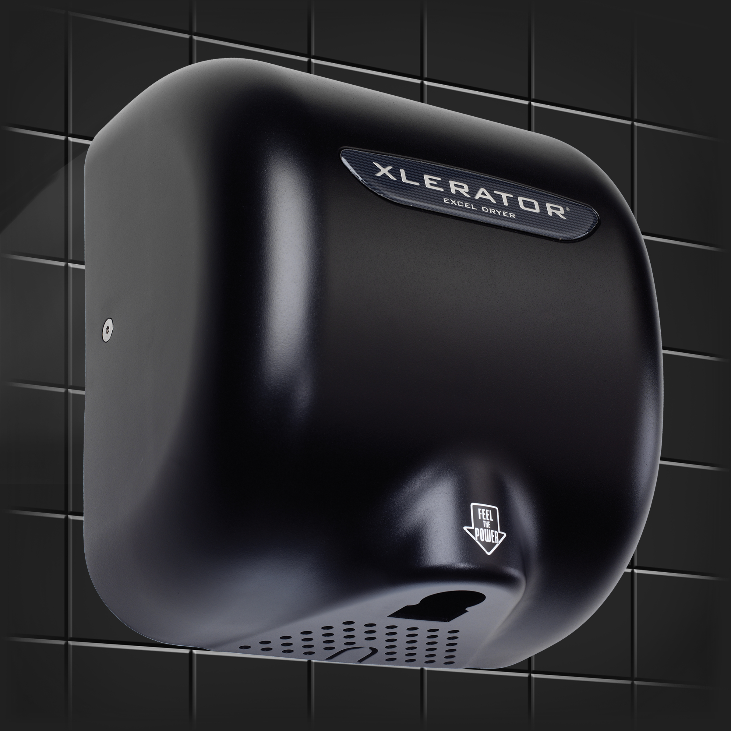 Excel Dryer XLERATOR Hand Dryer XL-BL, Zinc Die-Cast Cover - Black, Automatic Sensor, Surface Mounte