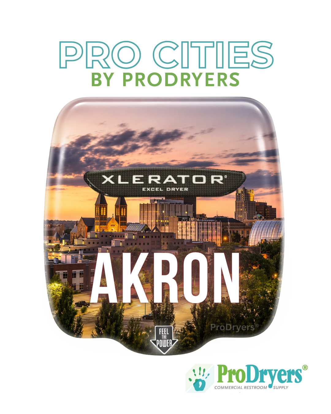 Akron OH XLERATOR Hand Dryer Custom City Design Example