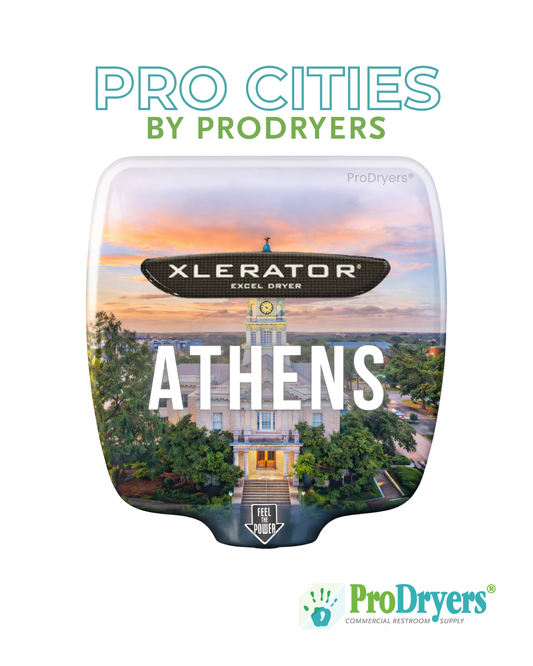 Athens Georgia XLERATOR Hand Dryer Custom City Design Athens Georgia XLERATOR Hand Dryer Custom City Design