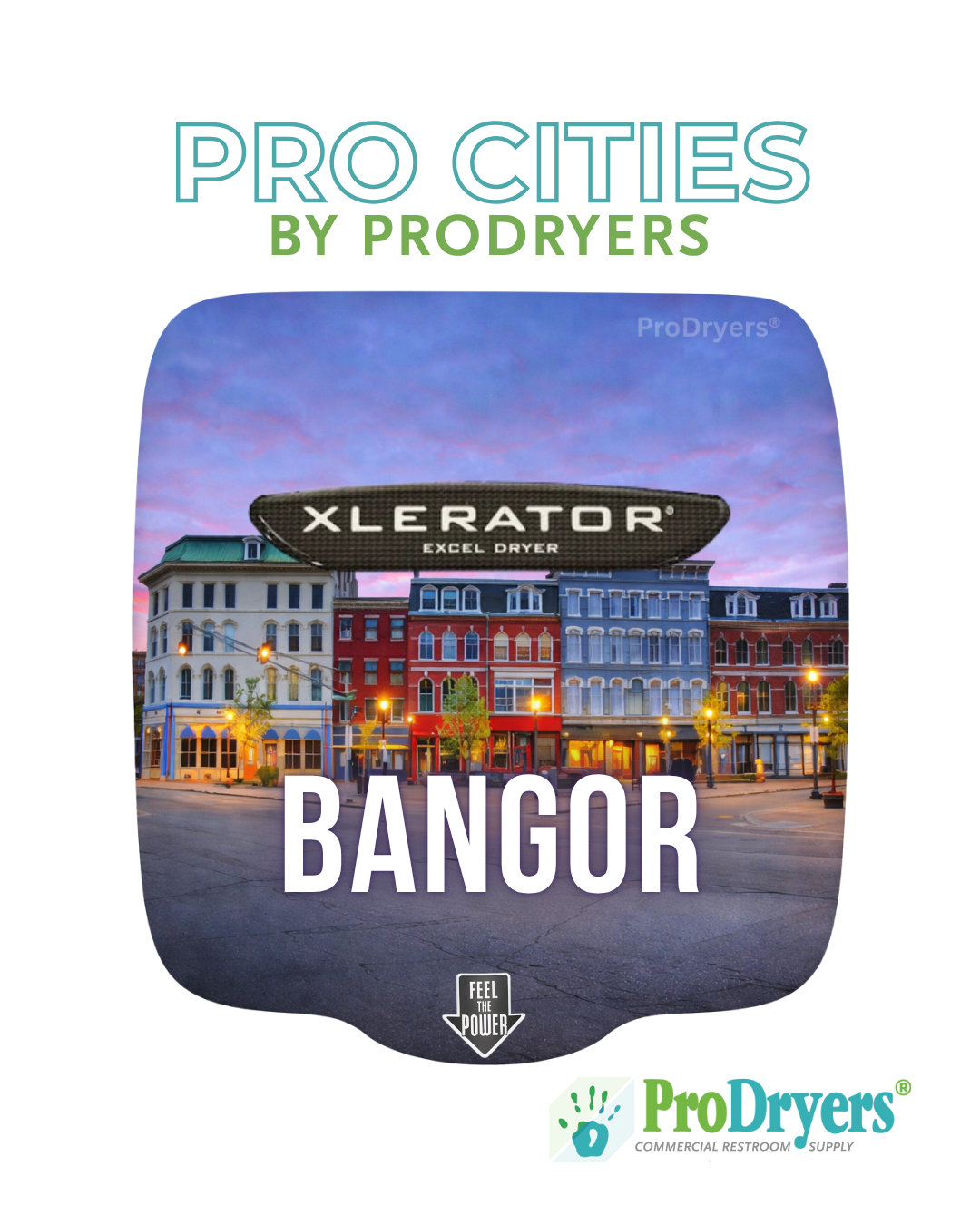 Bangor Maine XLERATOR Hand Dryer Custom City Design Example Bangor Maine XLERATOR Hand Dryer Custom City Design Example
