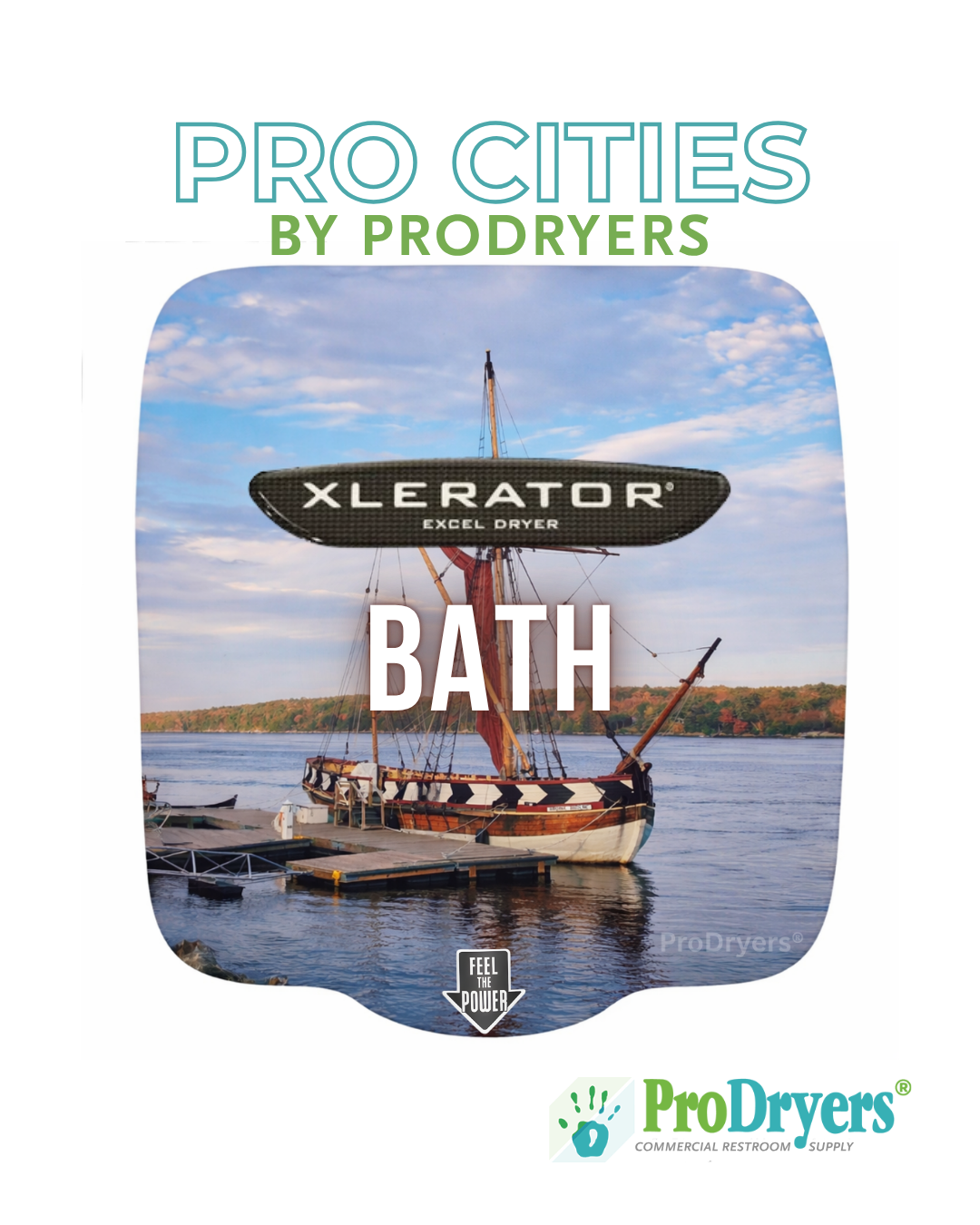 Bath Maine XLERATOR Hand Dryer Custom City Design Example Bath Maine XLERATOR Hand Dryer Custom City Design Example