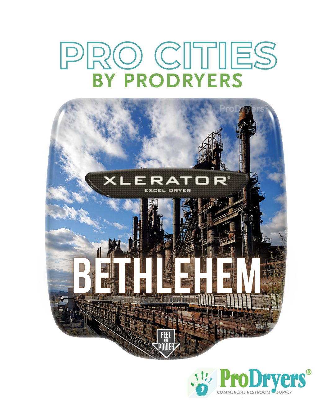 Bethlehem PA Custom XLERATOR Hand Dryer City Design