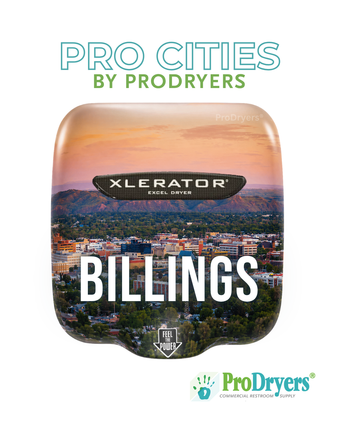 Billings Montana Custom XLERATOR Hand Dryer City Design