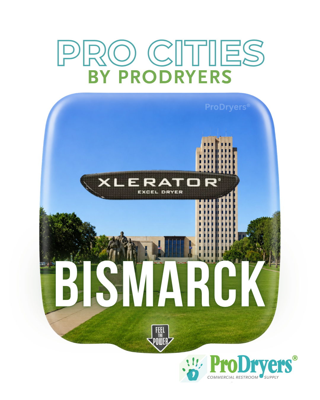 Bismarck North Dakota Custom XLERATOR Hand Dryer Design Example Bismarck North Dakota Custom XLERATOR Hand Dryer Design Example