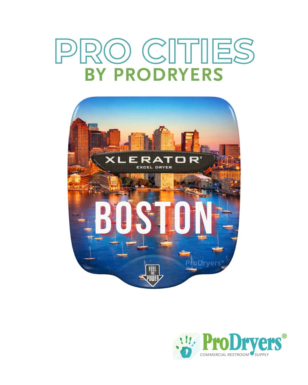 Boston Massachusetts Custom XLERATOR Hand Dryer City Design Example