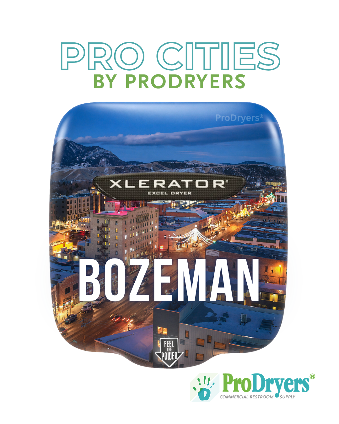 Bozeman Montana Custom XLERATOR Hand Dryer City Design
