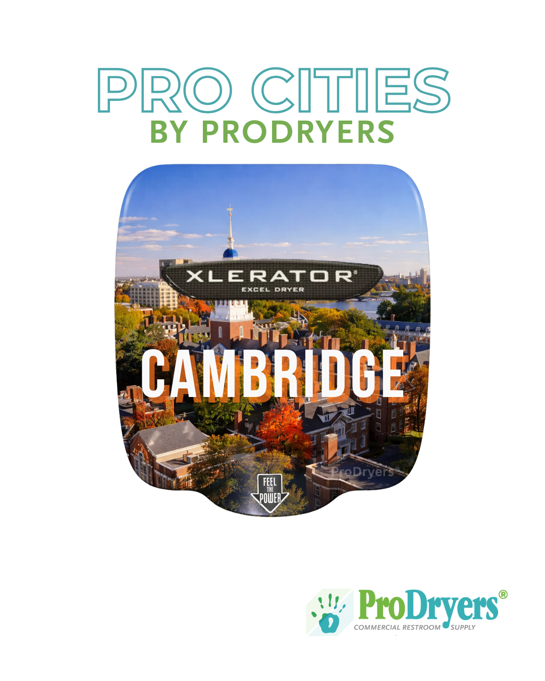 Cambridge Massachusetts Custom XLERATOR Hand Dryer City Design Example