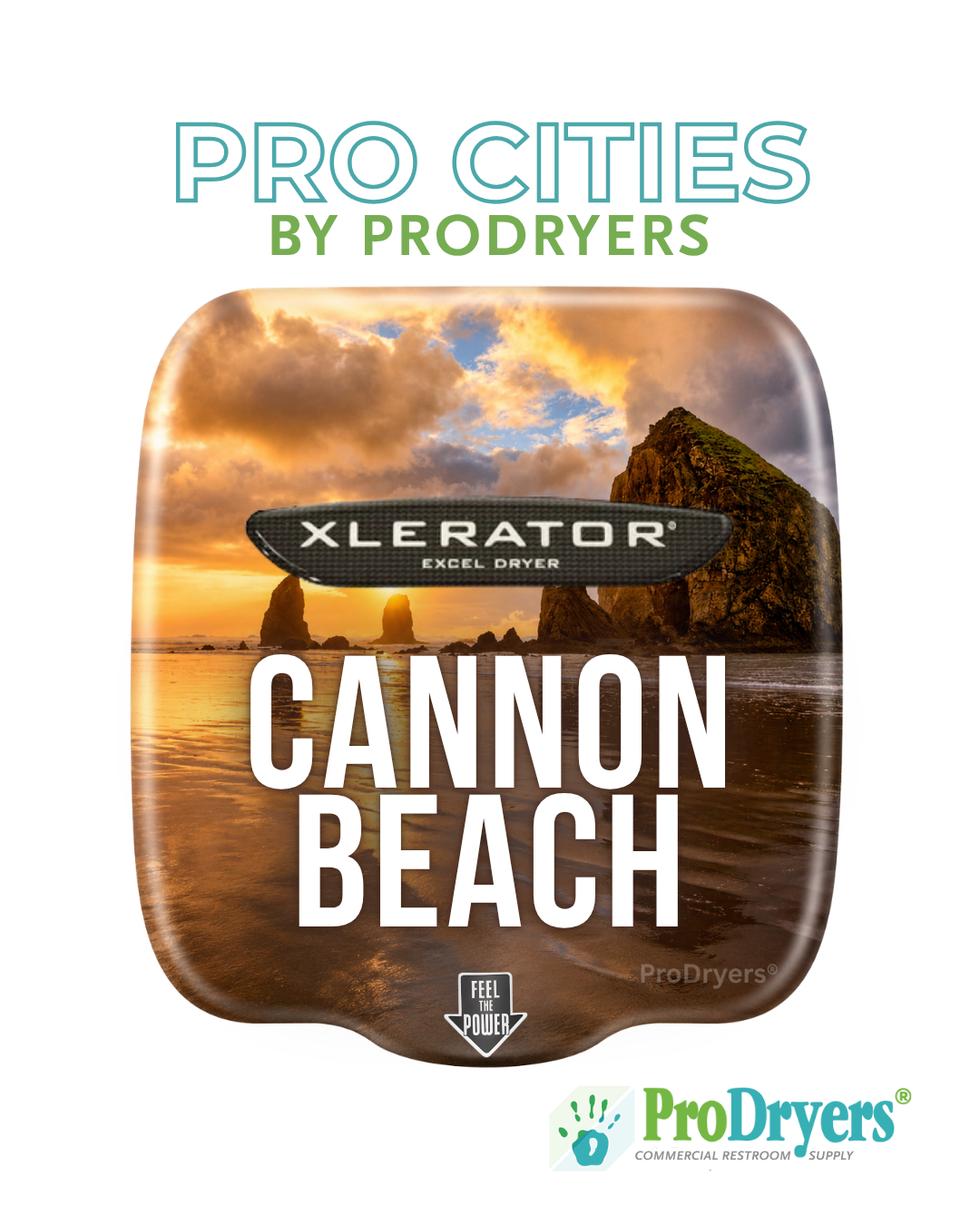 Cannon Beach Oregon Custom XLERATOR Hand Dryer Design Example