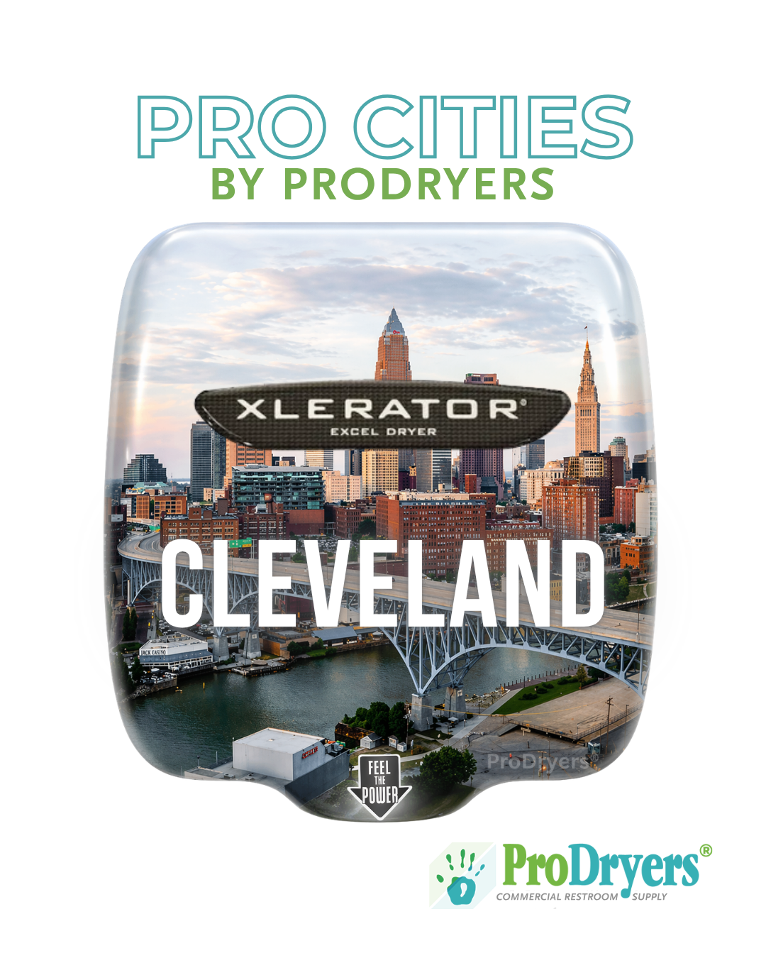 Cleveland OH XLERATOR Hand Dryer Custom City Design Example
