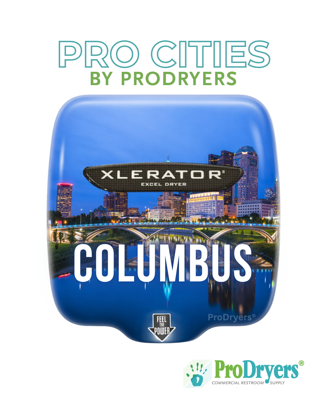 Columbus OH XLERATOR Hand Dryer Custom City Design Example