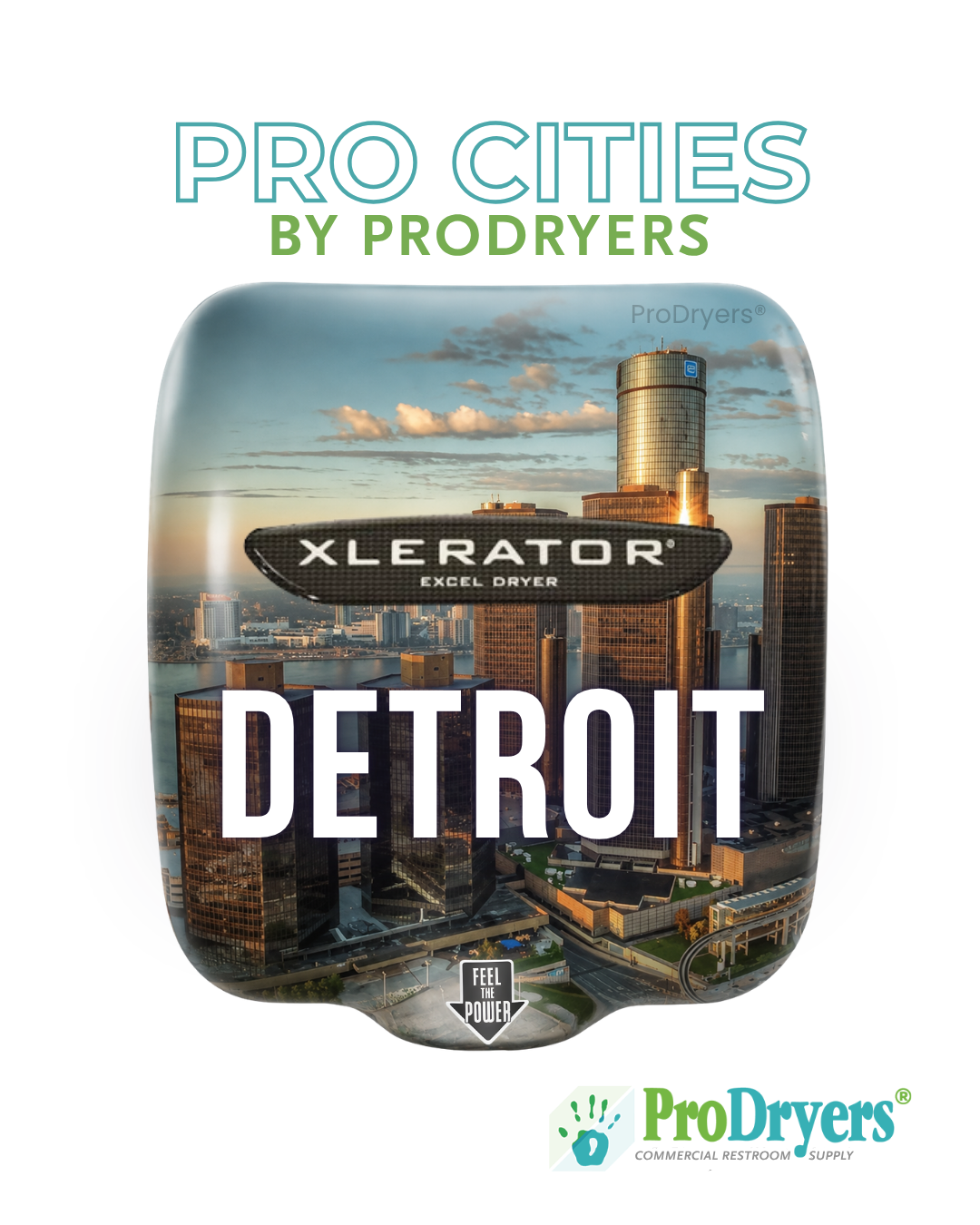 Detroit Michigan Custom XLERATOR Hand Dryer Design Example Detroit Michigan Custom XLERATOR Hand Dryer Design Example