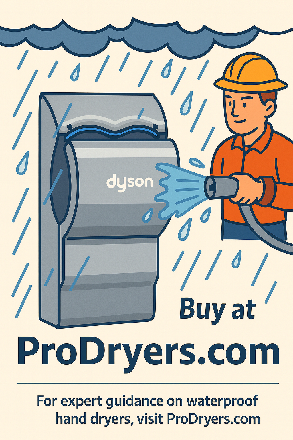 Dyson AB14 Airblade IPX 5 Waterproof Hand Dryer