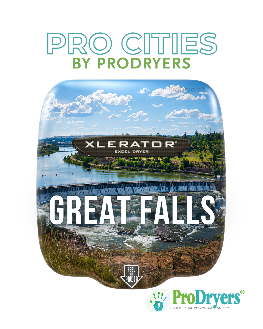 Great Falls Montana Custom XLERATOR Hand Dryer City Design