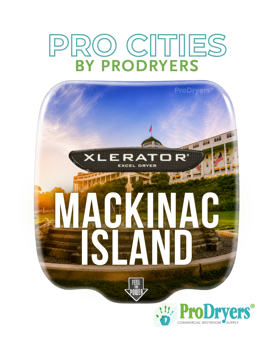 Mackinac Island Michigan Custom XLERATOR Hand Dryer Design Example Mackinac Island Michigan Custom XLERATOR Hand Dryer Design Example