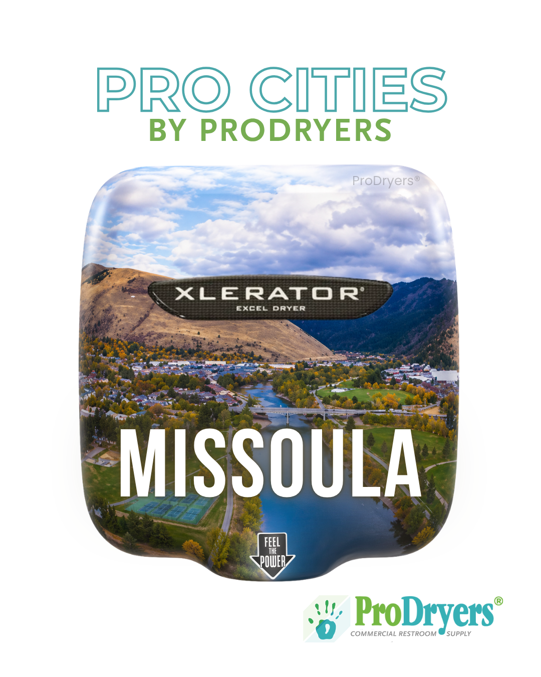 Missoula Montana Custom XLERATOR Hand Dryer City Design