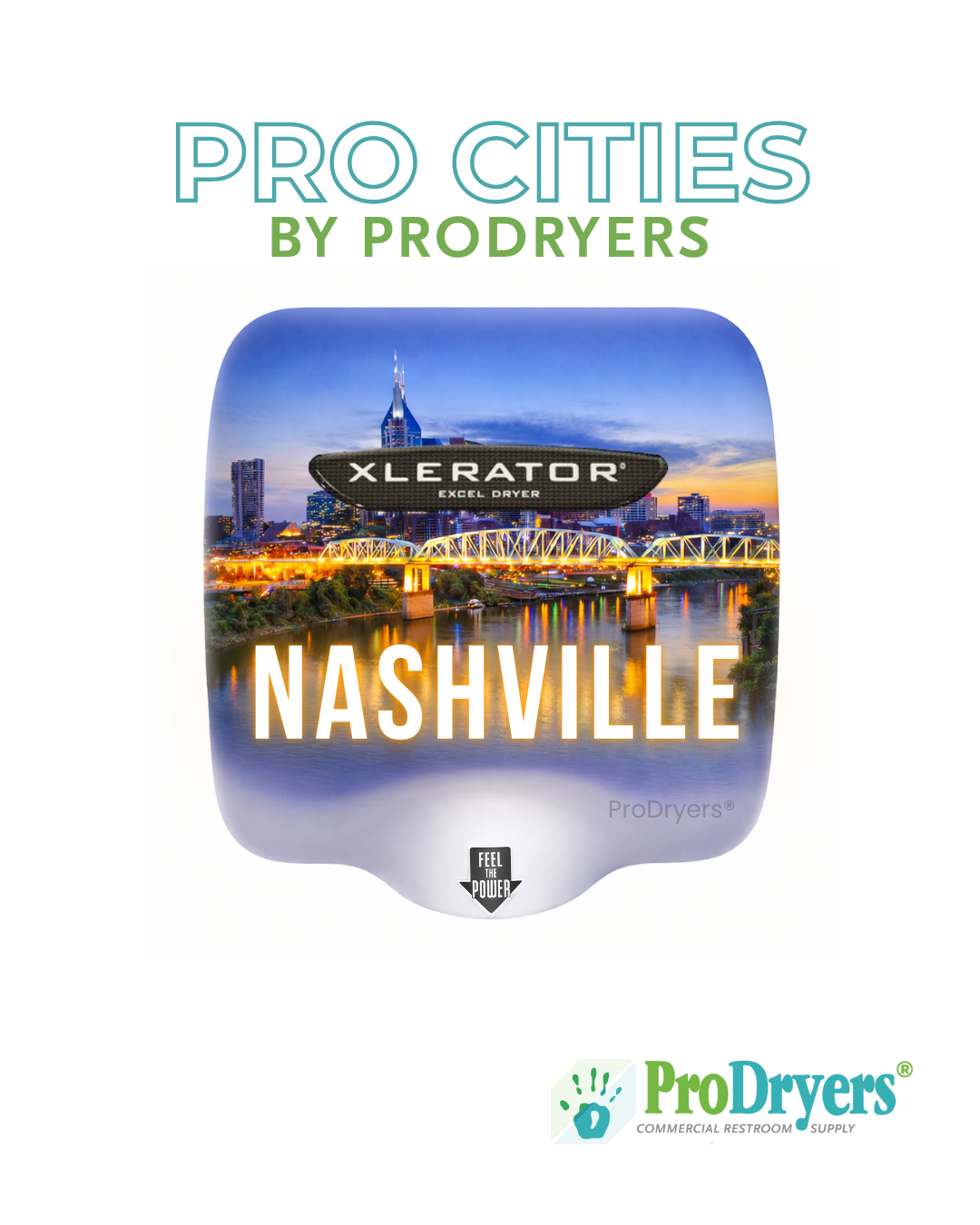 Nashville TN Custom XLERATOR Hand Dryer Example City Nashville TN Custom XLERATOR Hand Dryer Example City