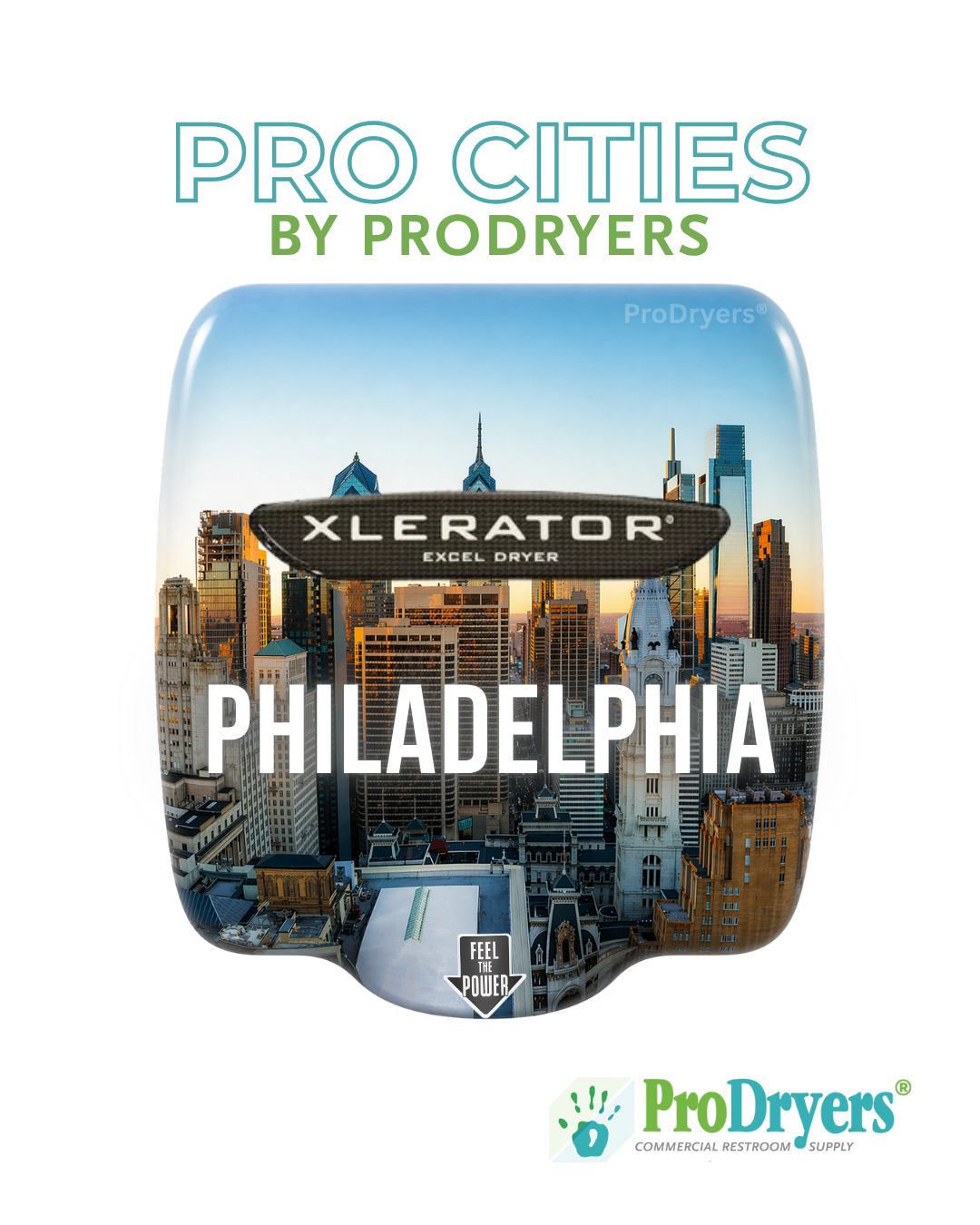 Philadelphia PA Custom XLERATOR Hand Dryer City Design