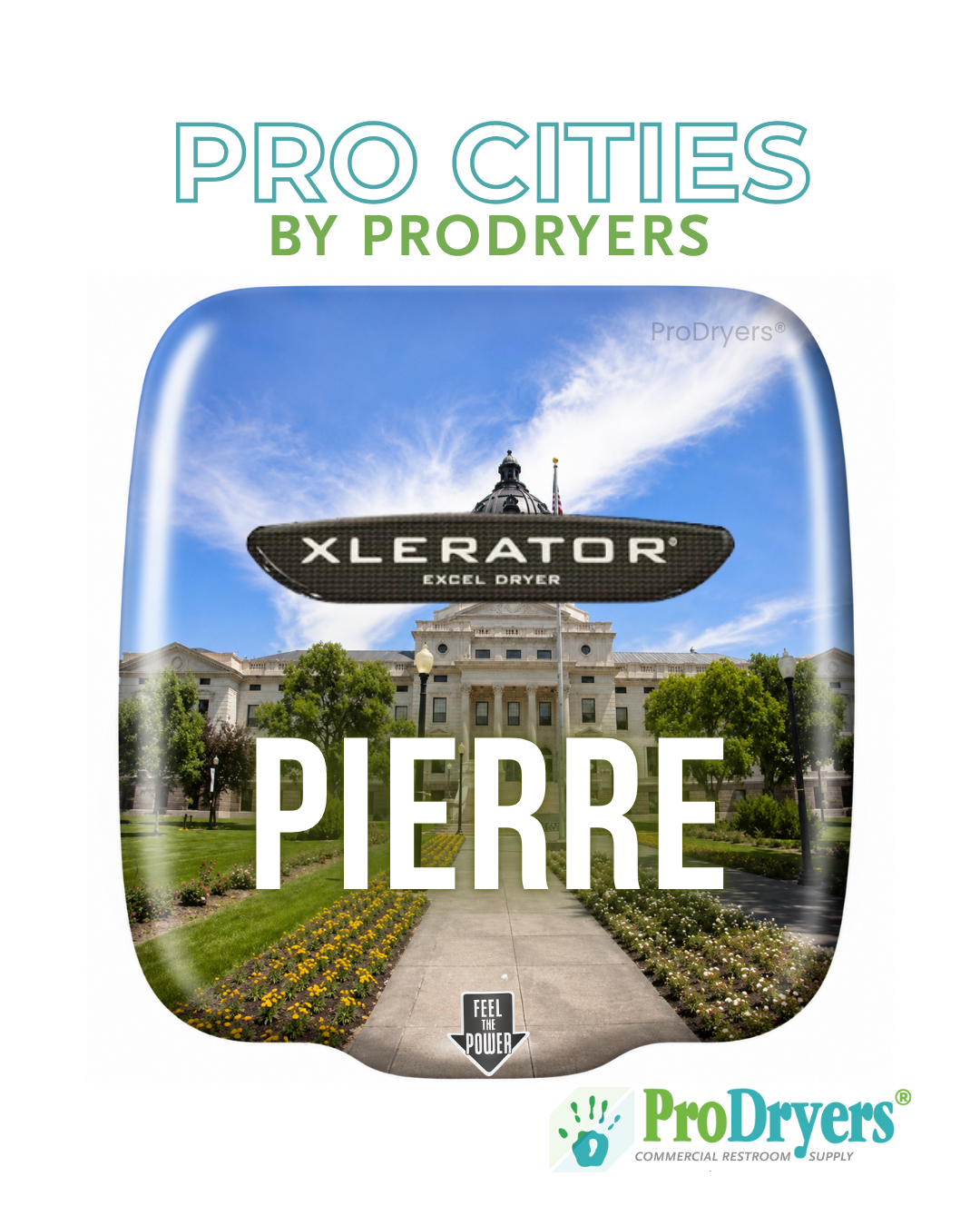 Pierre South Dakota Custom XLERATOR Hand Dryer Design Example