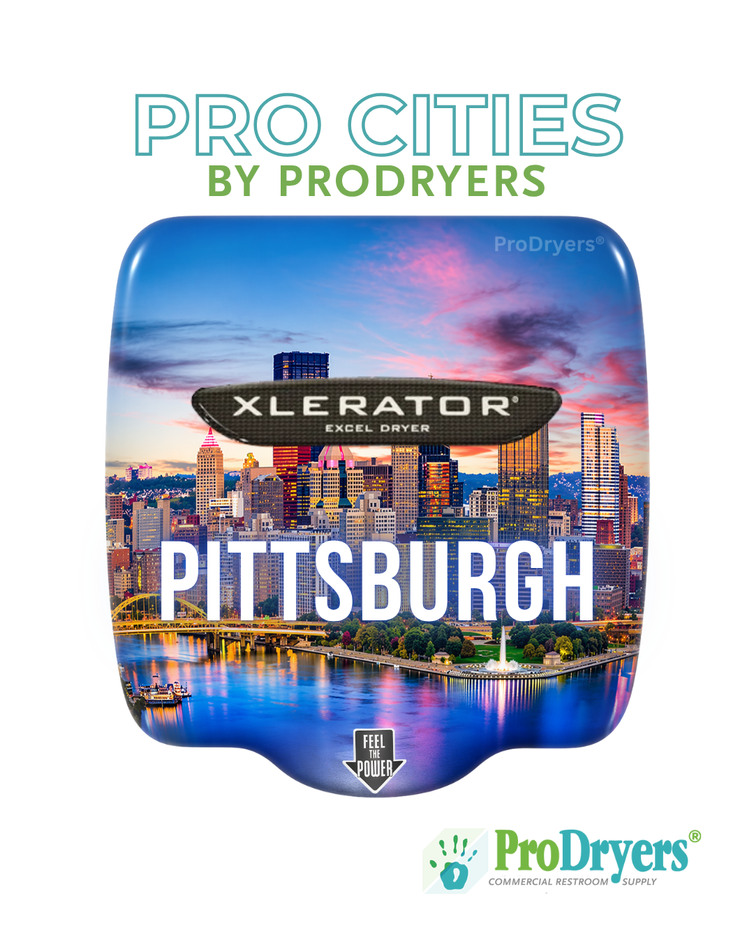 Pittsburgh PA Custom XLERATOR Hand Dryer City Design