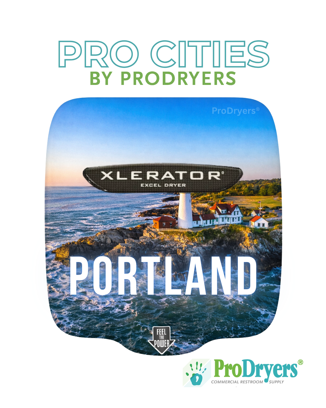 Portland Maine XLERATOR Hand Dryer Custom City Design Example Portland Maine XLERATOR Hand Dryer Custom City Design Example
