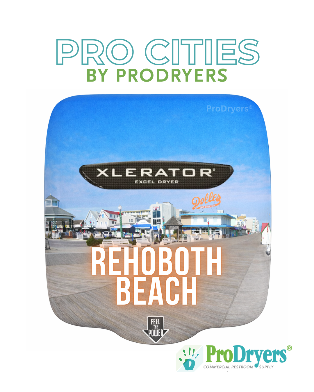 Rehoboth Beach Delaware Custom XLERATOR Hand Dryer City Design Example