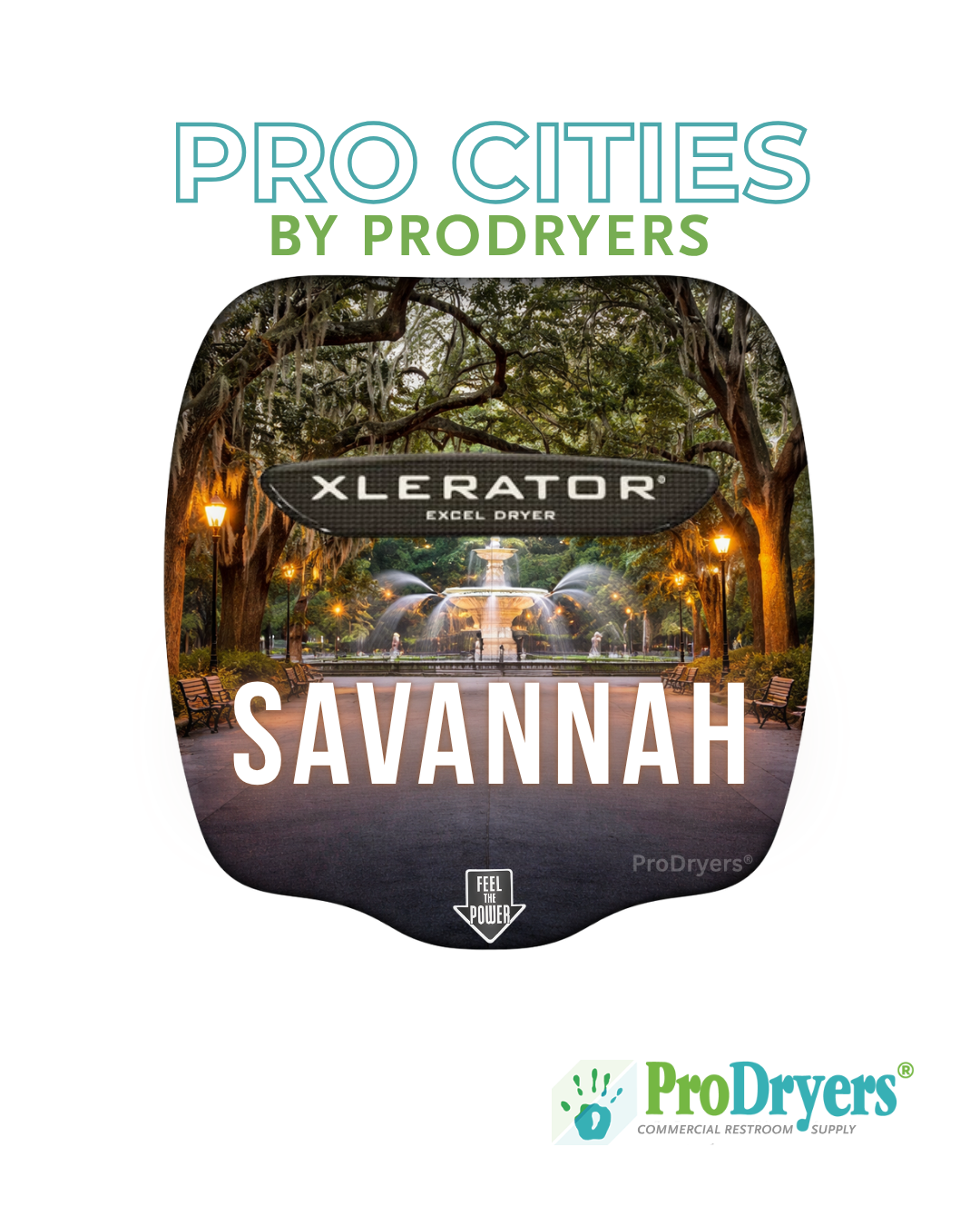 Savannah Georgia XLERATOR Hand Dryer Custom City Design Savannah Georgia XLERATOR Hand Dryer Custom City Design