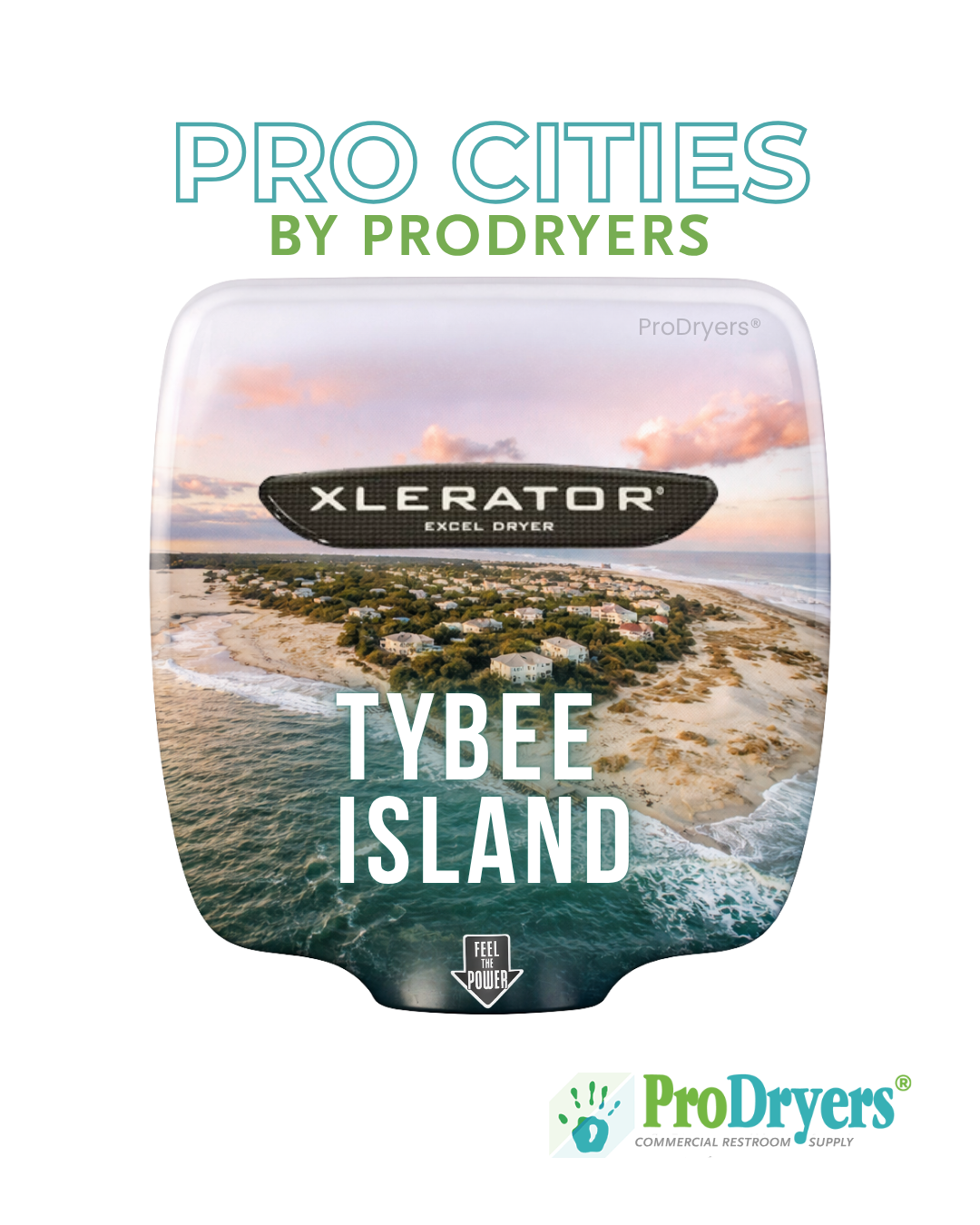 Tybee Island Georgia XLERATOR Hand Dryer Custom City Design Tybee Island Georgia XLERATOR Hand Dryer Custom City Design