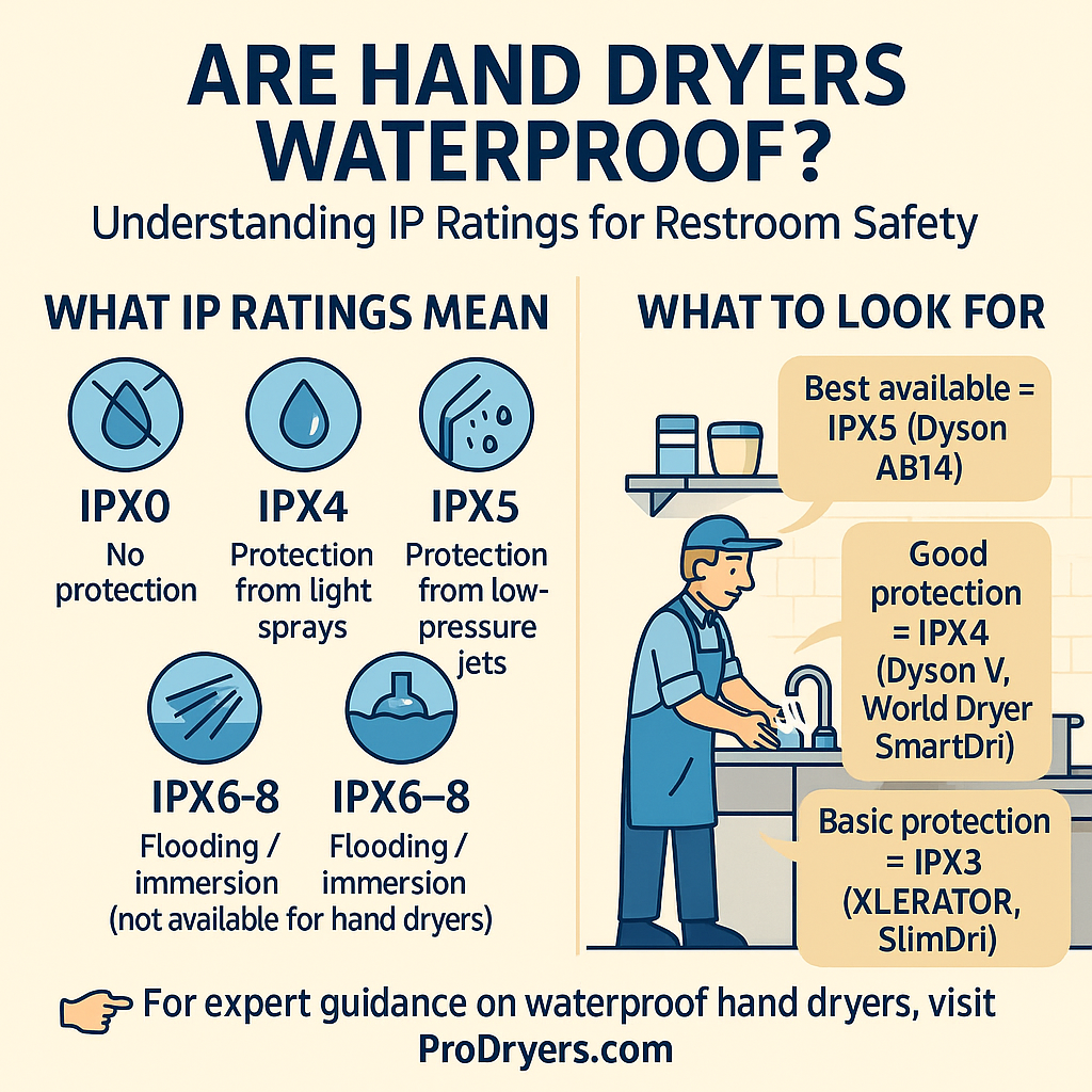 IPX Waterproof Ratings and Hand Dryers