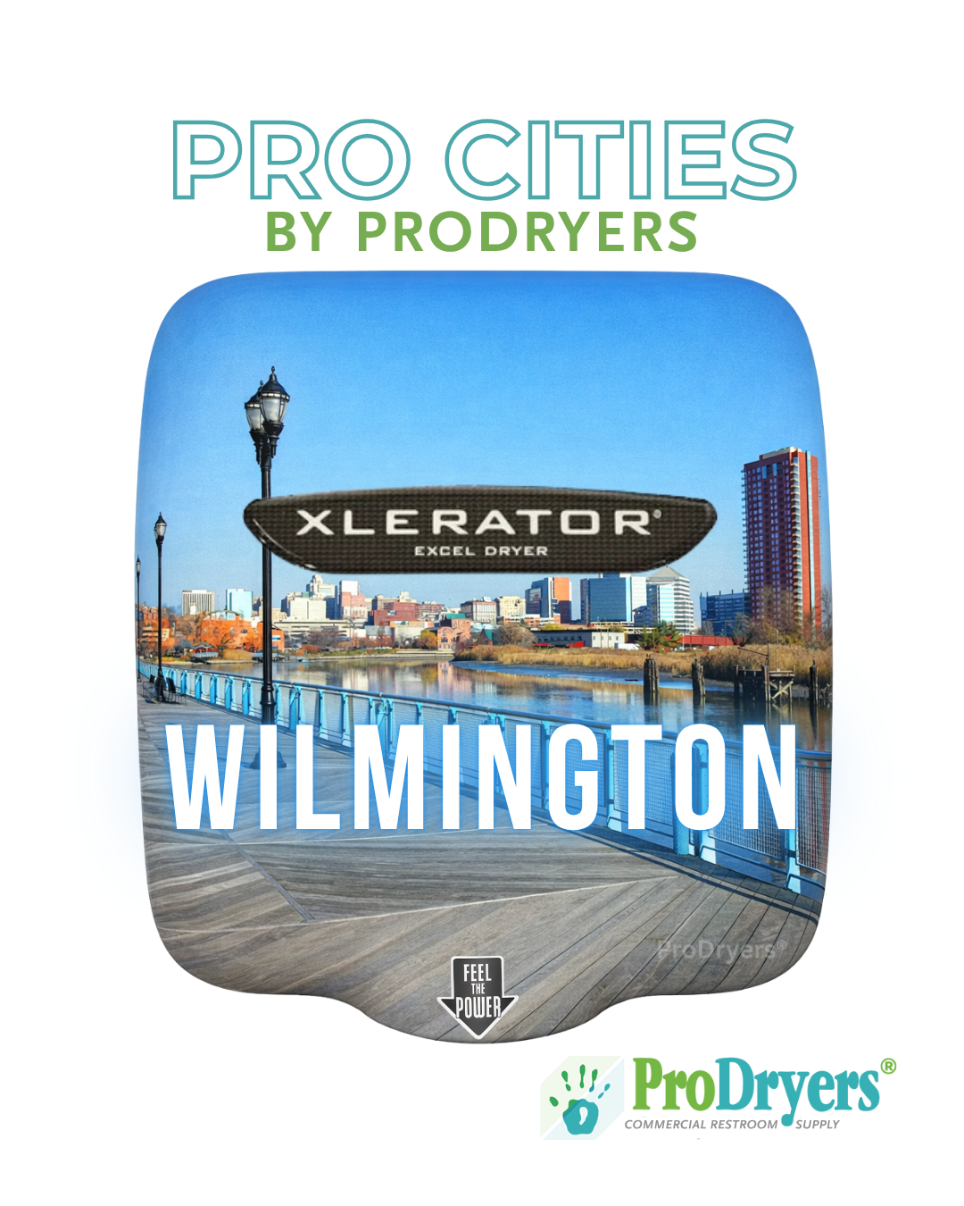 Wilmington Delaware Custom XLERATOR Hand Dryer City Design Example